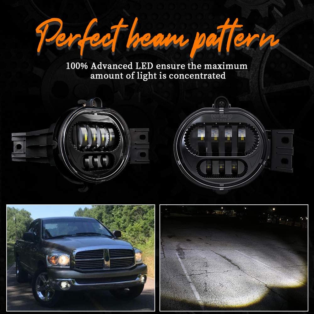 New Version LED Fog Light for Dodge Ram 1500 2002-2008 Dodge Ram 2500/3500 - OHMU