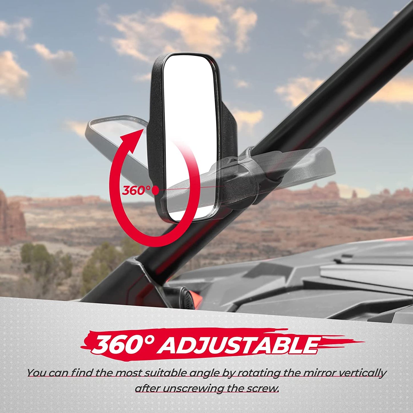 UTV Side Mirrors Fits 1.6" - 2" Roll Cage RZR Side Mirror - OHMU