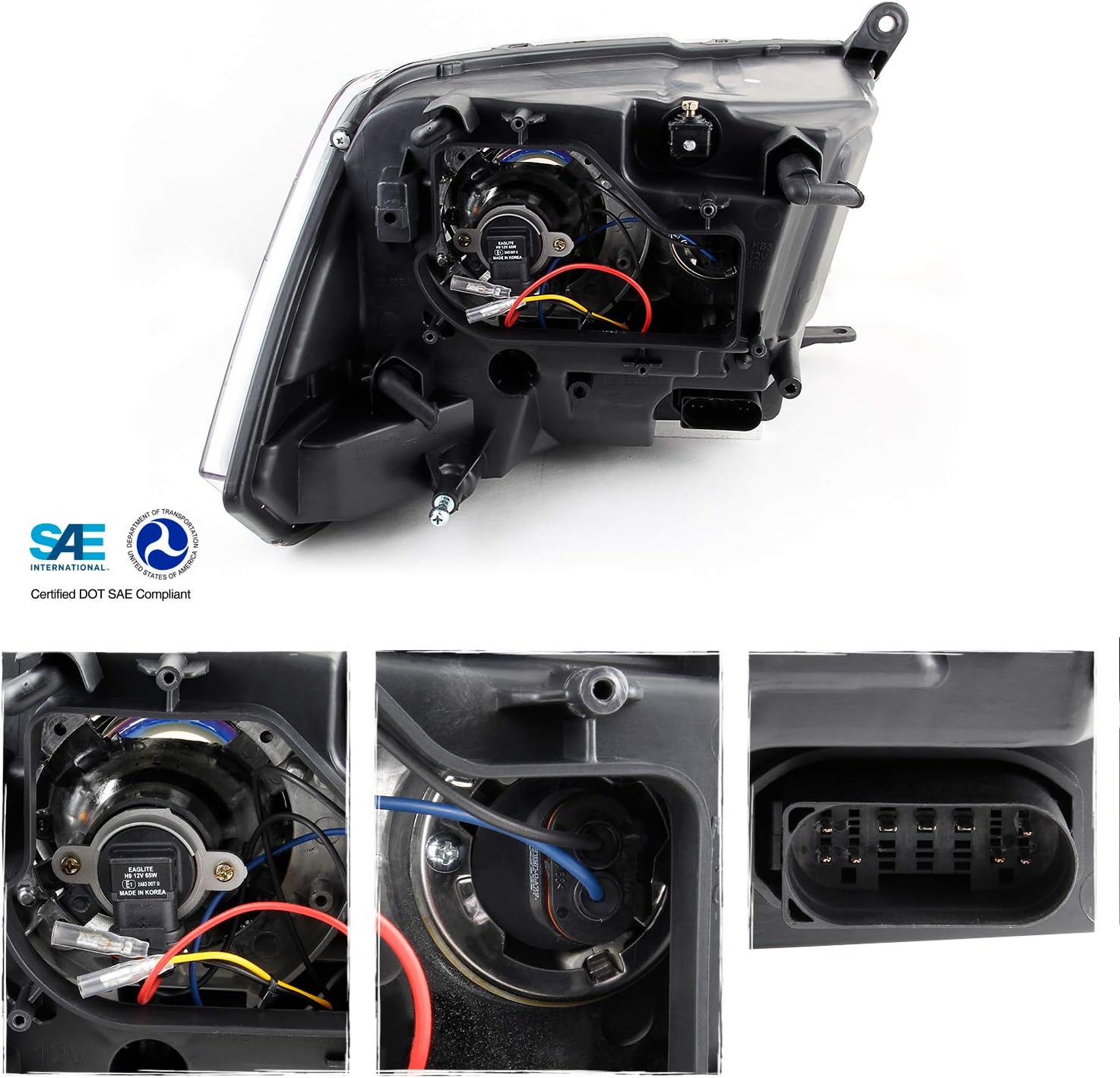 [Factory Upgrade] For 09-18 Dodge Ram 1500 2500 3500 LED DRL Headlights With Light bulbs - OHMU