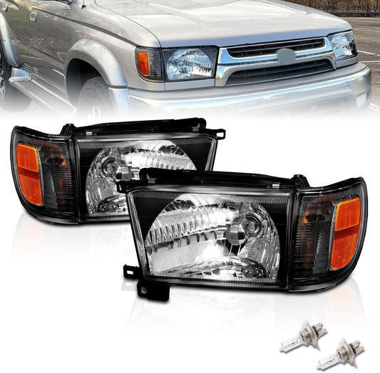 Halogen Headlights With Corner Lamp + Bracket For 1996-1998 Toyota 4Runner SUV N180 - OHMU