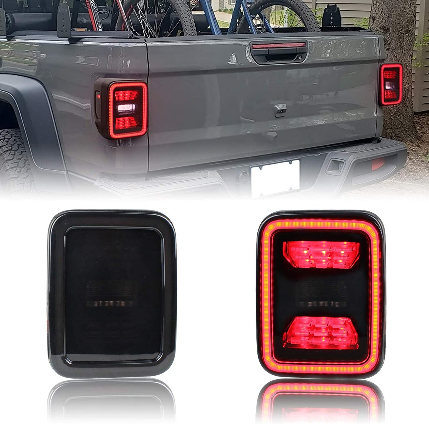 4 Functions Upgraded LED Tail Lights for Jeep Gladiator JT 2020-2022