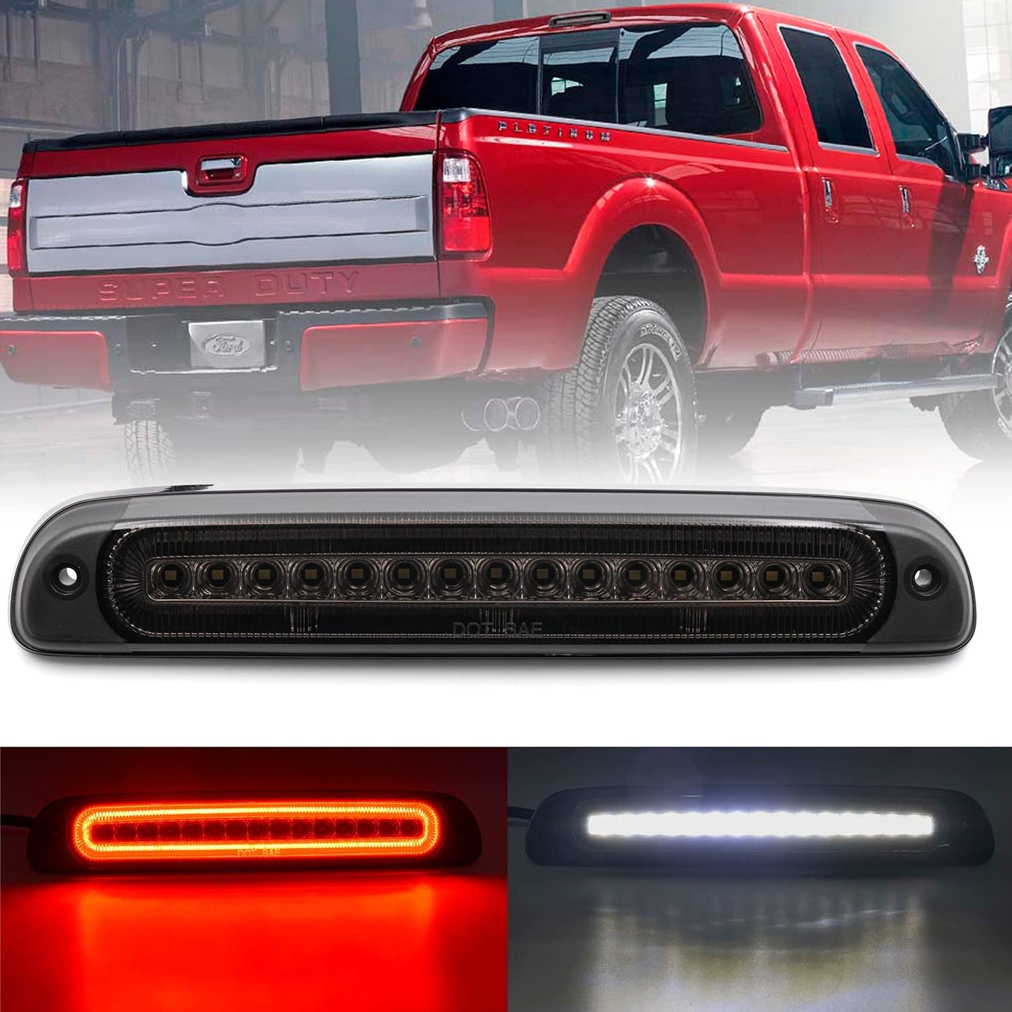 Upgraded Led Third Brake Light Replacement for 1999-2016 Ford F250 F350 Super Duty 95-03 Ranger