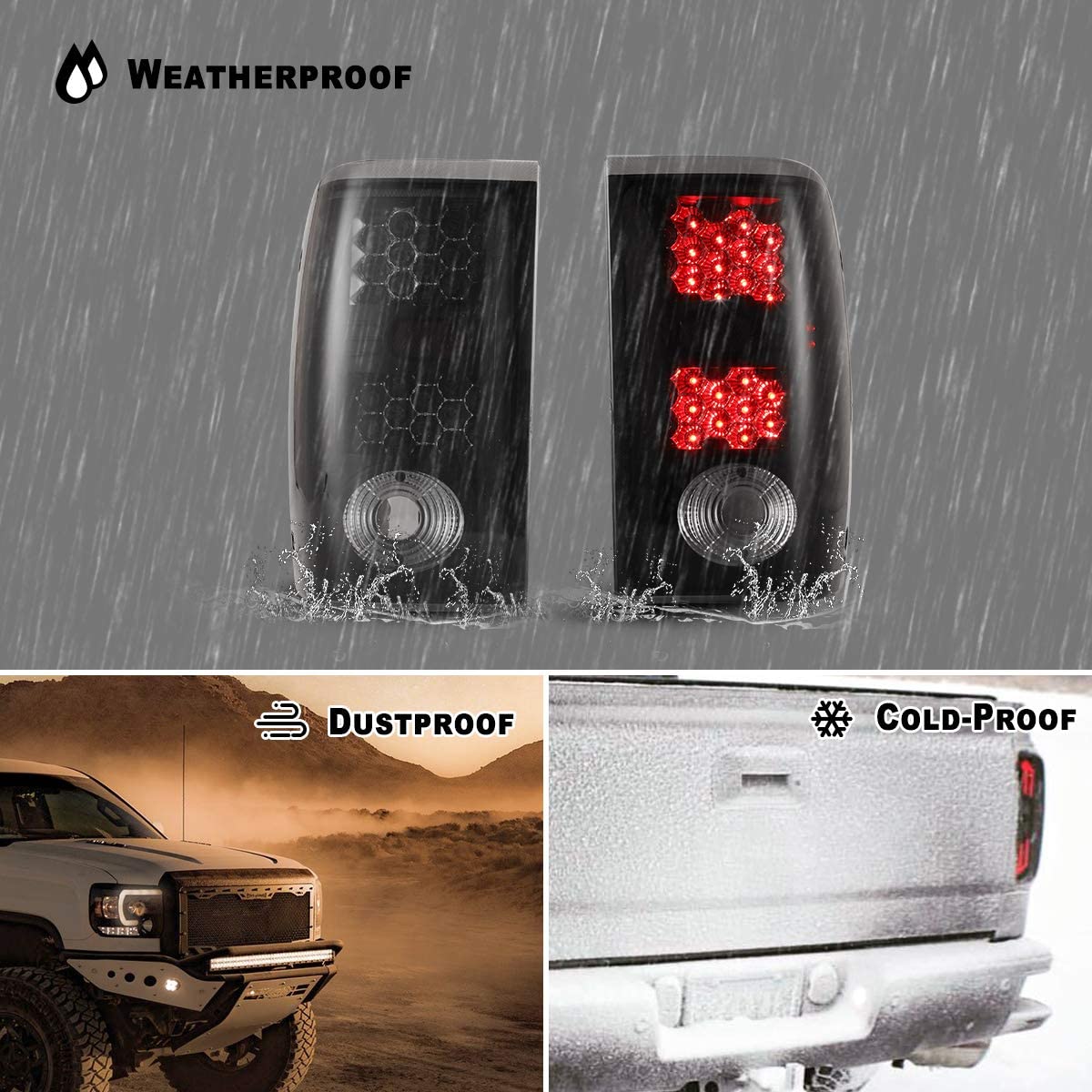 LED Tail Lights Assembly for 2001 2002 2003 2004 2005 Ford Ranger