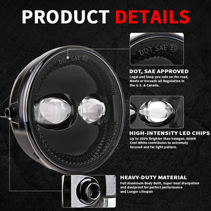 Upgraded 4-1/2 Inch LED Fog Lights Lamps for 2006-2014 Ford F150 - OHMU