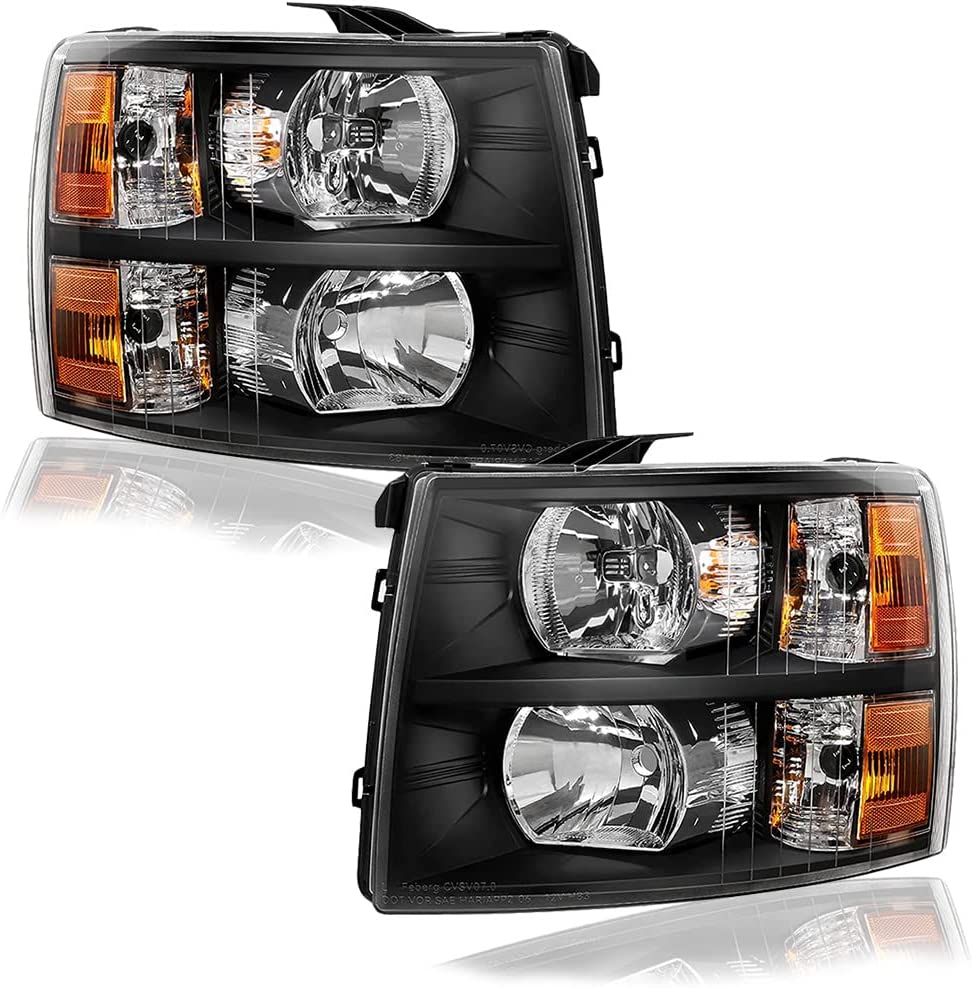 2007-2014 Silverado Headlight Assembly for 07-13 Chevy Silverado 1500 / 07-14 Silverado 2500HD 3500HD