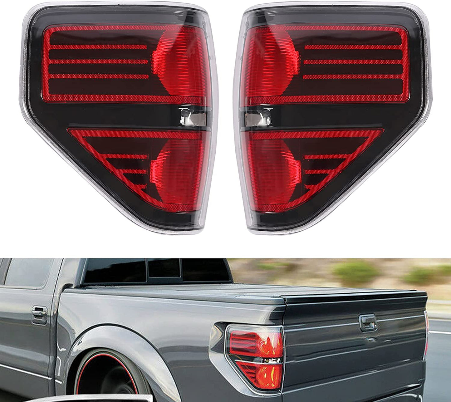 Tail Light Assembly Pair Fit for 2009-2014 Ford F-150 SVT Raptor Pickup Truck