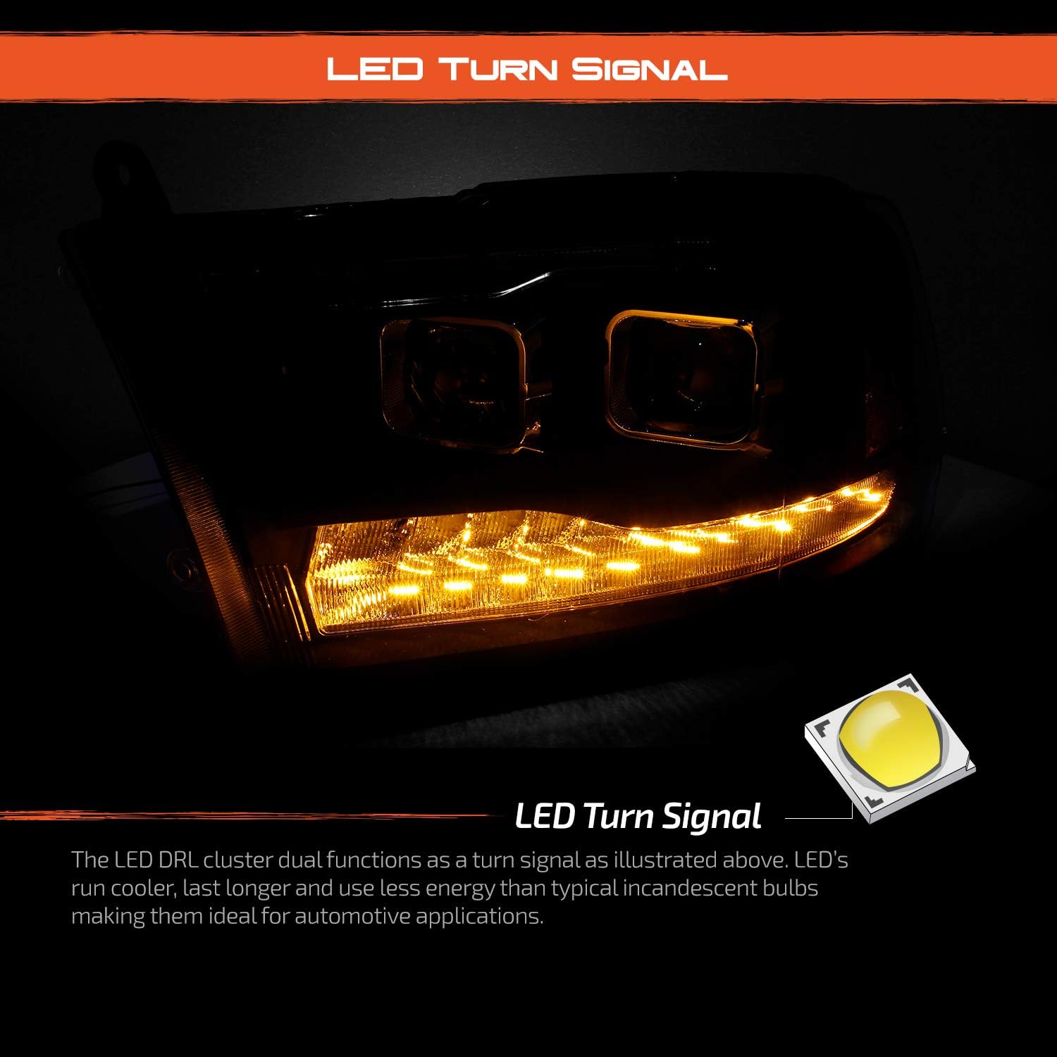[Factory Upgrade] For 09-18 Dodge Ram 1500 2500 3500 LED DRL Headlights With Light bulbs - OHMU