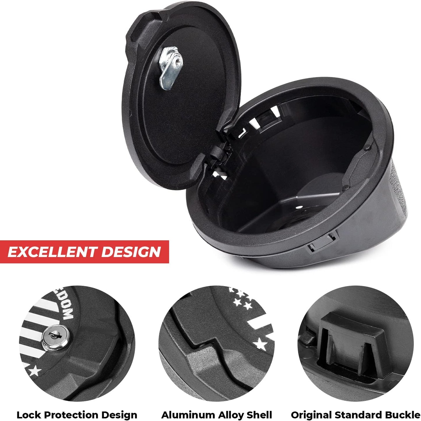 Fuel Filler Cover With US Flag for 2018-2023 Jeep Wrangler JL JLU - OHMU
