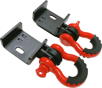 Front Demon Tow Hook Brackets with 3/4" Shackles for 2009-2023 Toyota Tacoma