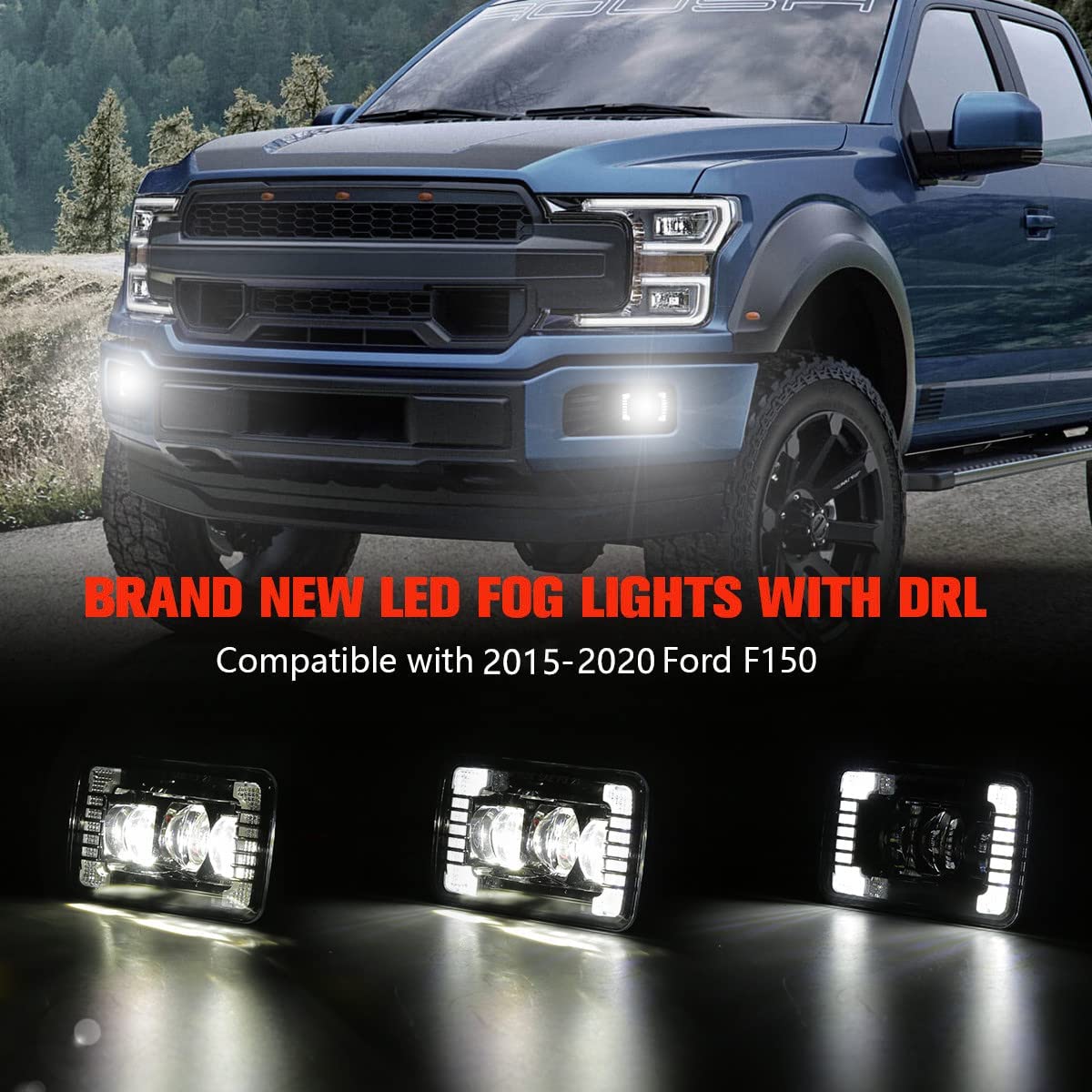 2015-2020 Ford F150 LED Fog Lights with DRL Daytime Running Light