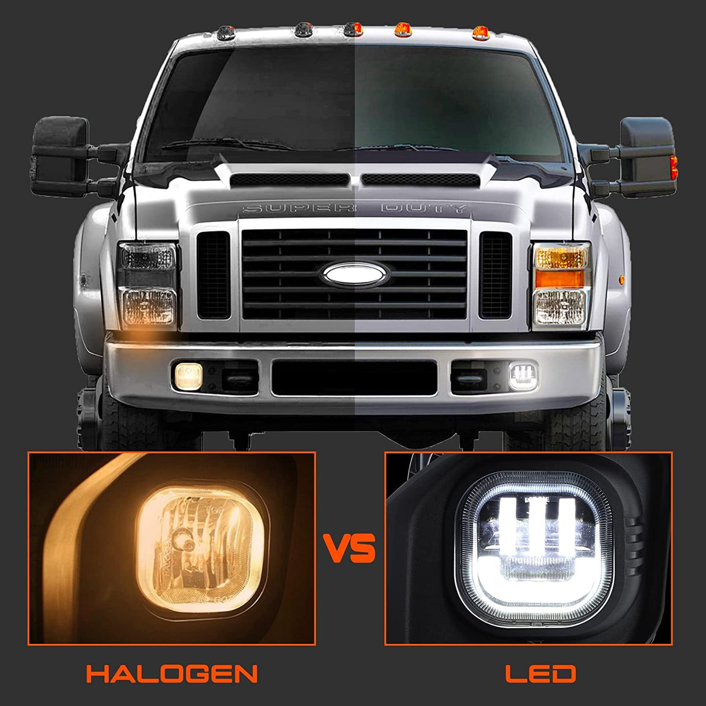 New updated LED Fog Lights W/DRL for 2008 2009 2010 FORD F250 F350 F450