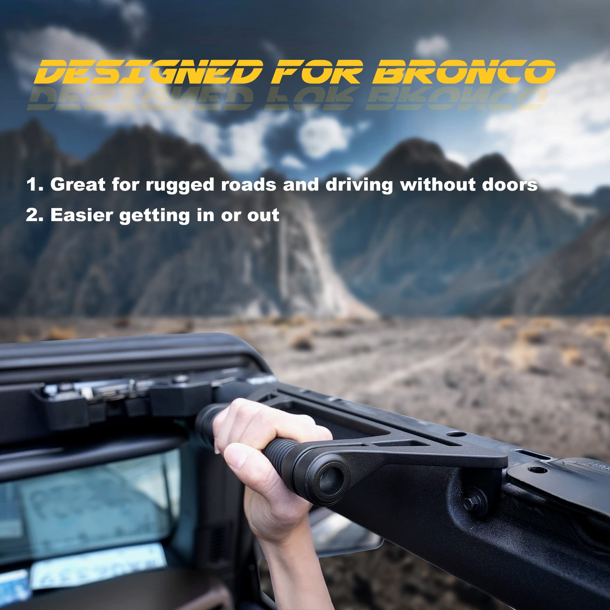 Updated Aluminum Grab Handles for Ford Bronco 2024 2023 2022 2021 2/4 Door - OHMU