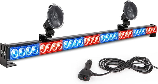 Led Warning Lights Bar 13 Flash Patterns (35. 5 In, Red/Blue)