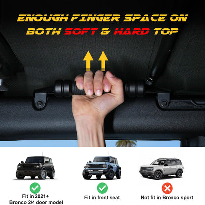 Updated Aluminum Grab Handles for Ford Bronco 2024 2023 2022 2021 2/4 Door - OHMU
