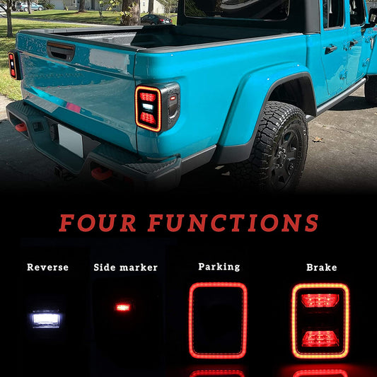 4 Functions Upgraded LED Tail Lights for Jeep Gladiator JT 2020-2023