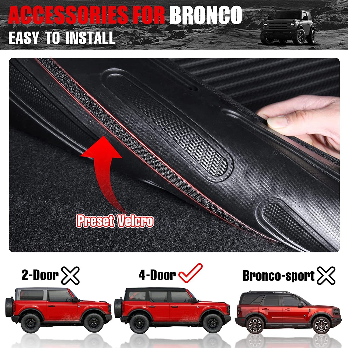 Rear Seat Back Cover Backrest Protector for Ford Bronco 2021 2022 2023 2024