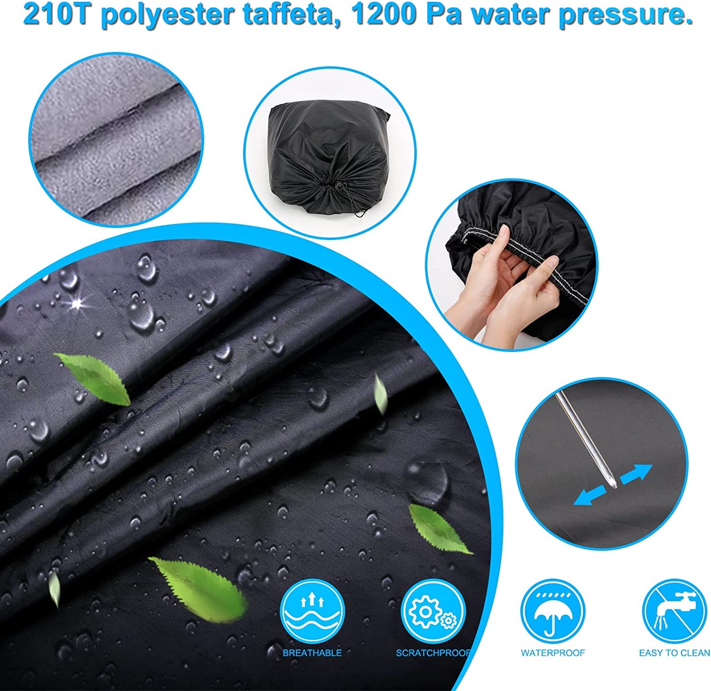 6 Layer SUV Car Cover for 2021 2022 2023 Bronco 4 Door Car Cover Waterproof All Weather 210T Windproof