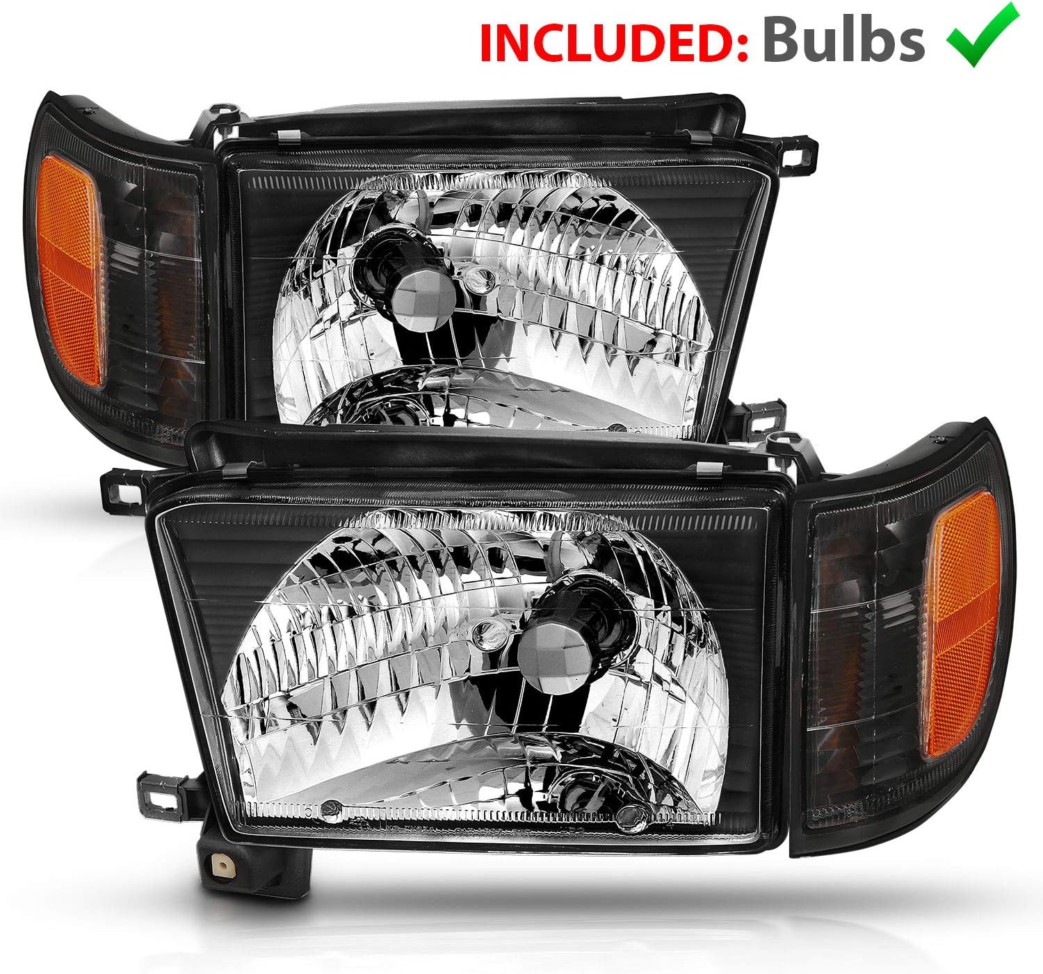 Halogen Headlights With Corner Lamp + Bracket For 1996-1998 Toyota 4Runner SUV N180 - OHMU
