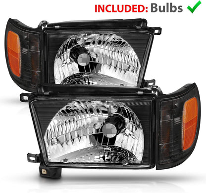 Halogen Headlights With Corner Lamp + Bracket For 1996-1998 Toyota 4Runner SUV N180