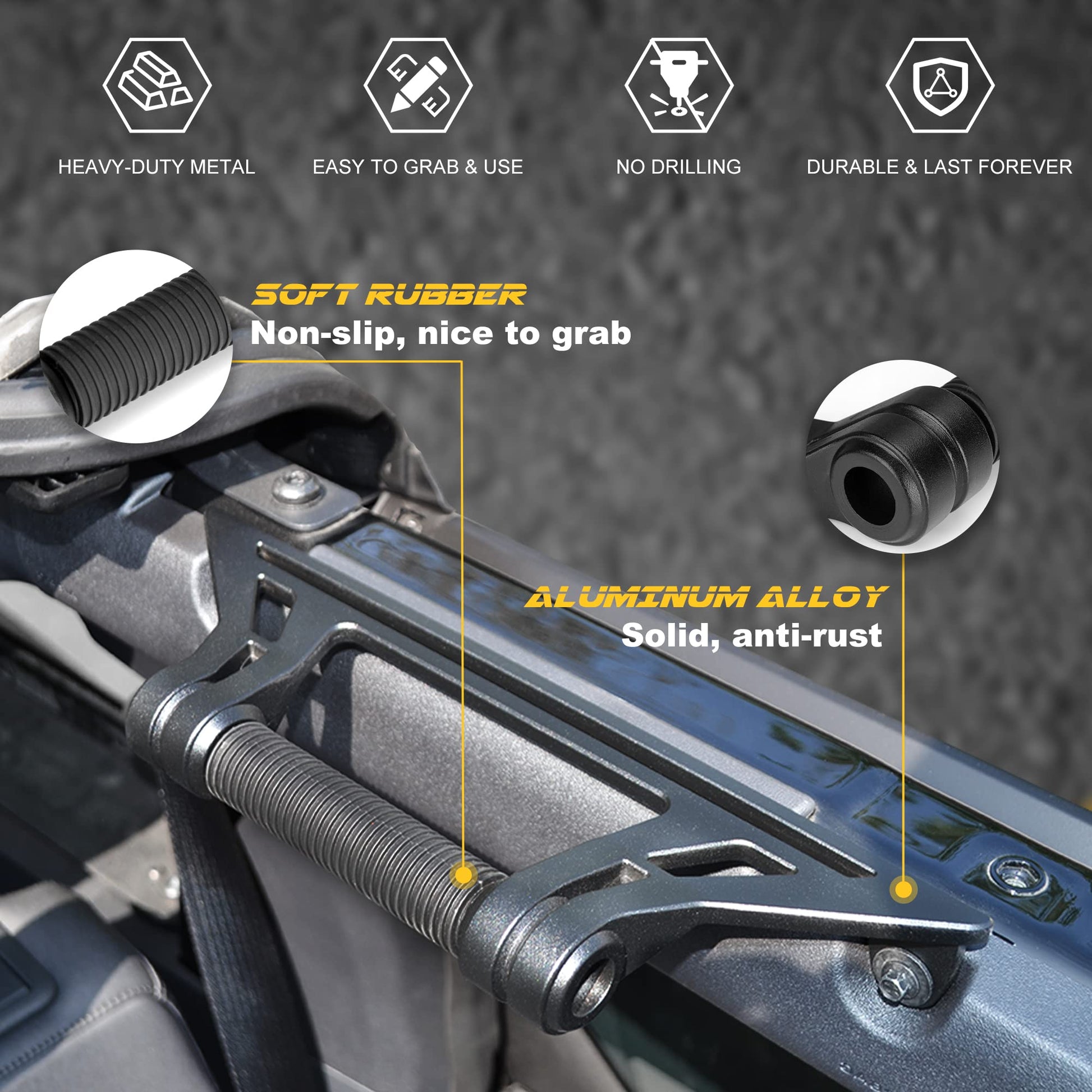 Updated Aluminum Grab Handles for Ford Bronco 2024 2023 2022 2021 2/4 Door - OHMU