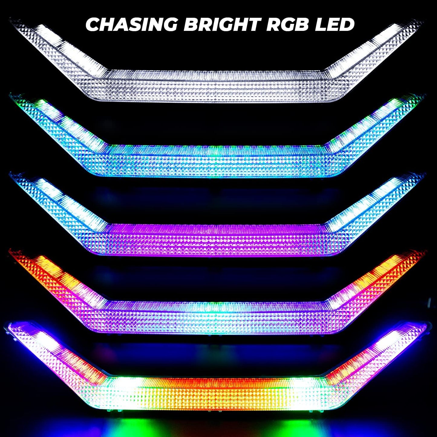Front Accent Light LED Center Grill Fang Light Compatible with 2020 - 2023 Polaris RZR PRO XP / 4 PRO R Turbo R RZR PRO XP Light