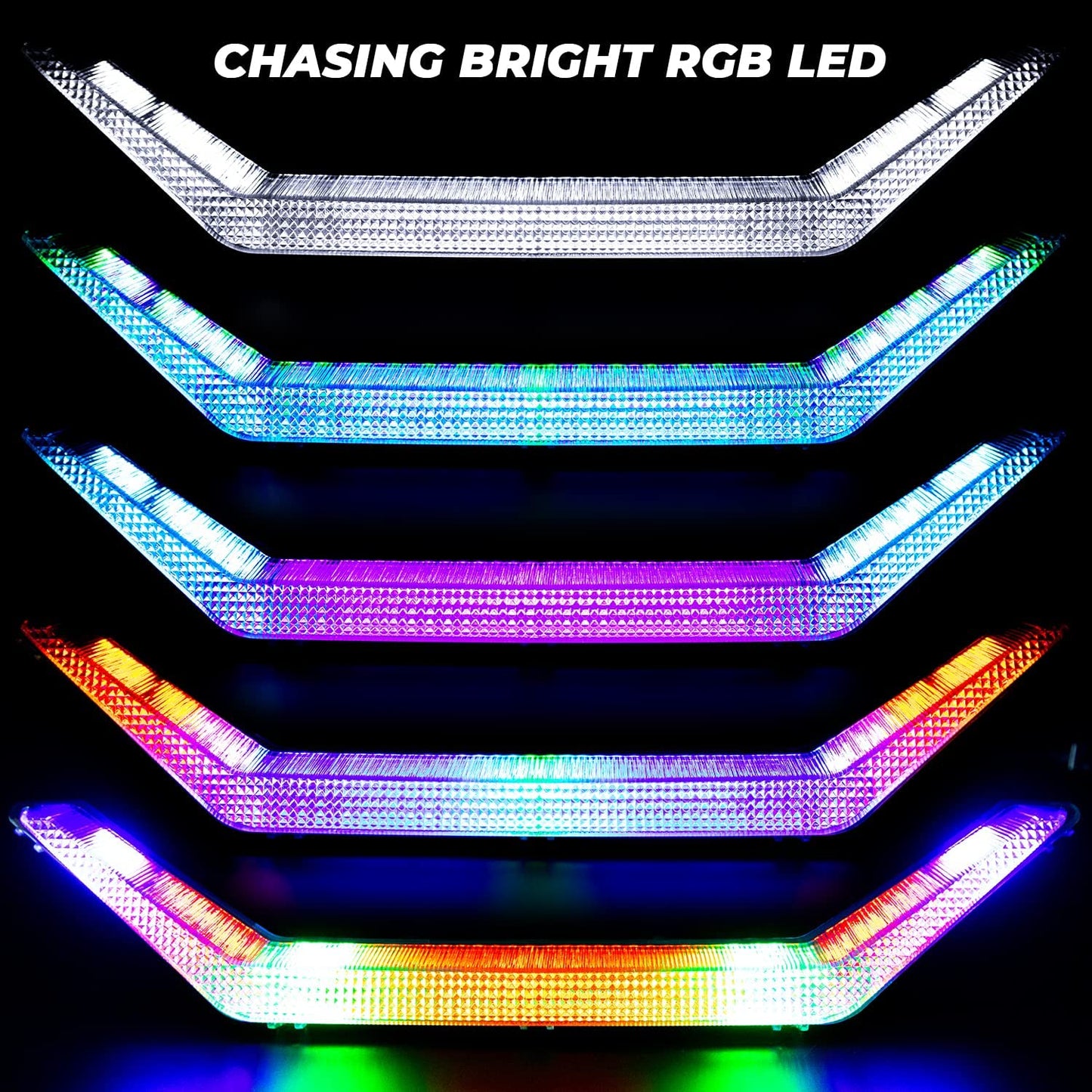 Front Accent Light LED Center Grill Fang Light Compatible with 2020 - 2023 Polaris RZR PRO XP / 4 PRO R Turbo R RZR PRO XP Light - OHMU