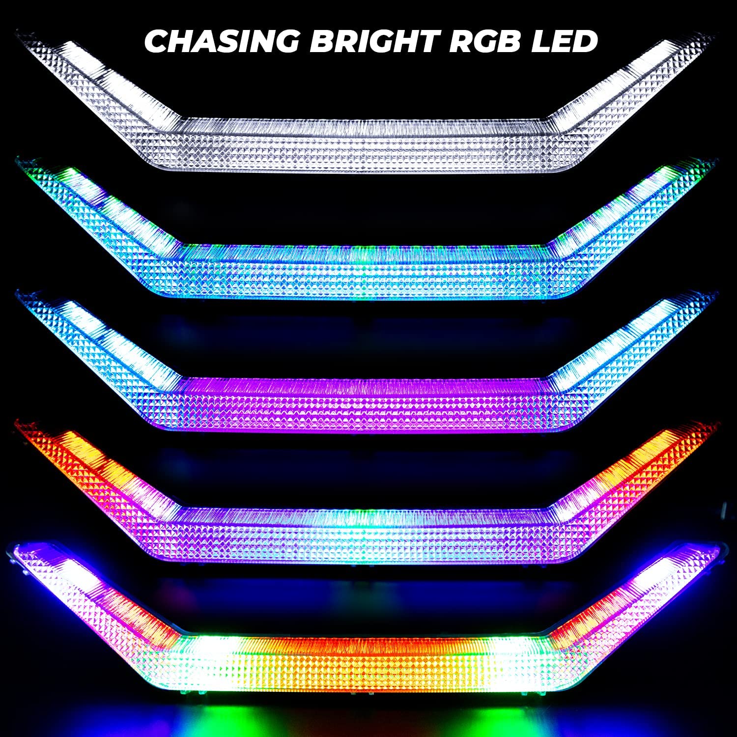 Front Accent Light LED Center Grill Fang Light Compatible with 2020 - 2023 Polaris RZR PRO XP / 4 PRO R Turbo R RZR PRO XP Light - OHMU