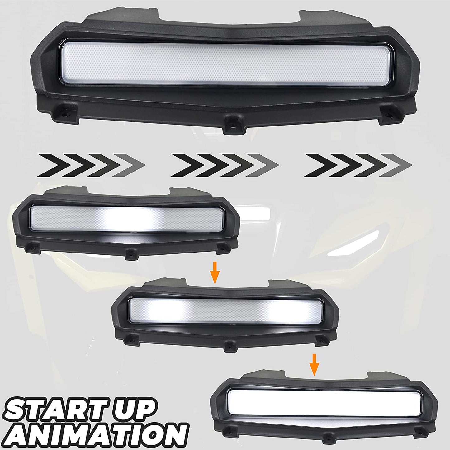 LED Hood Scoop Light with Start Up Animation Light for 2021 2022 2023 Yamaha RMAX 1000