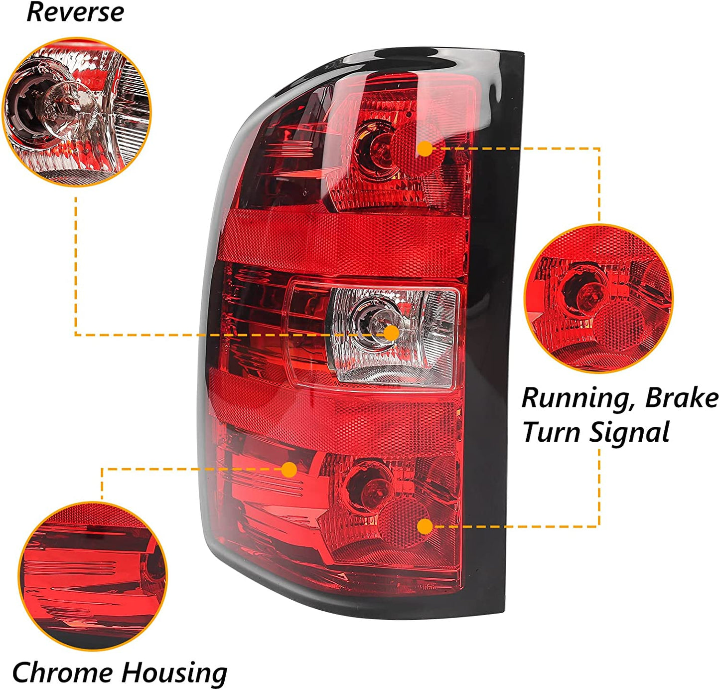 Taillight Compatible with 2007-2013 Chevy Silverado