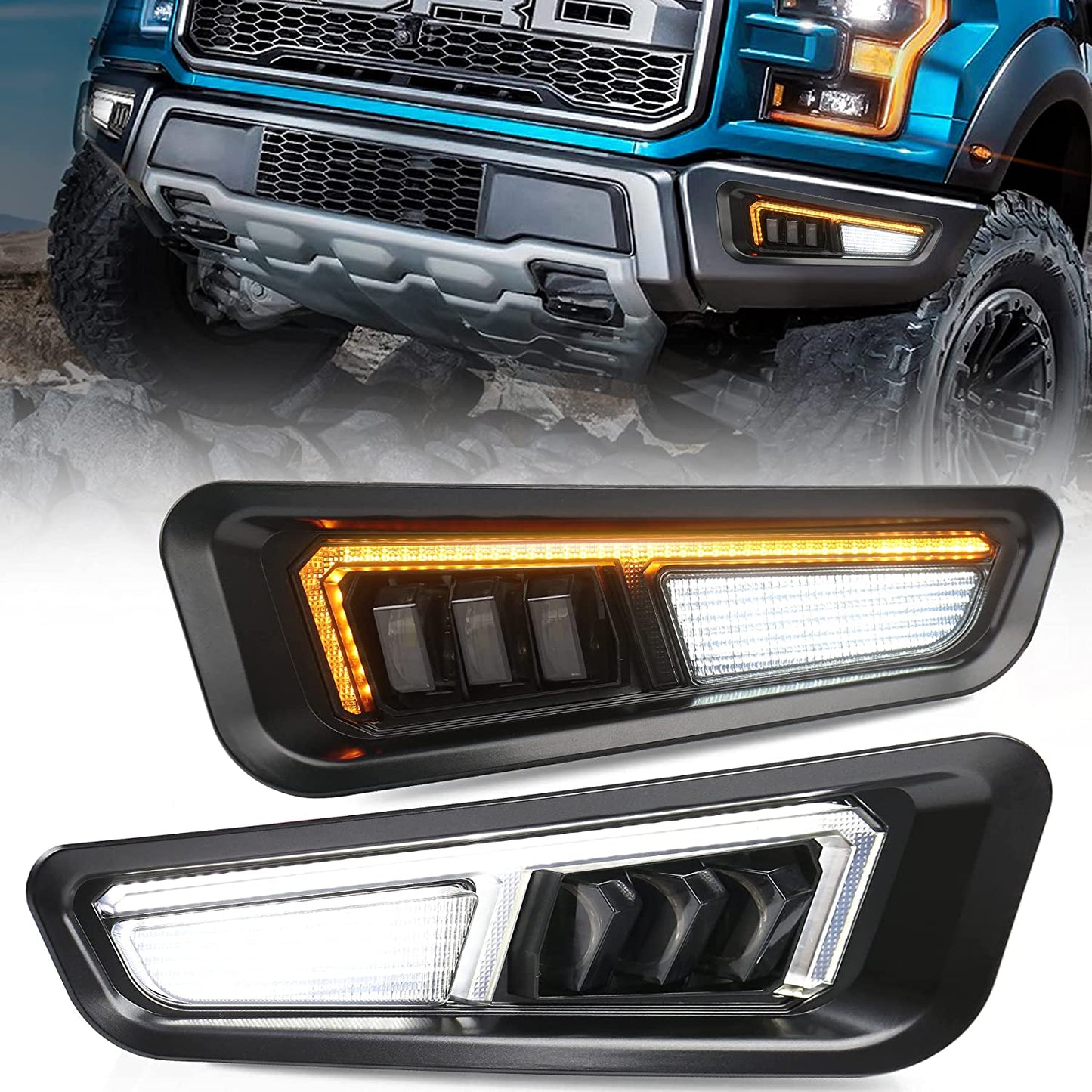 2023 New Upgraded Fog Lights with Gen 2 Ford Raptor 2017 2018 2019 2020