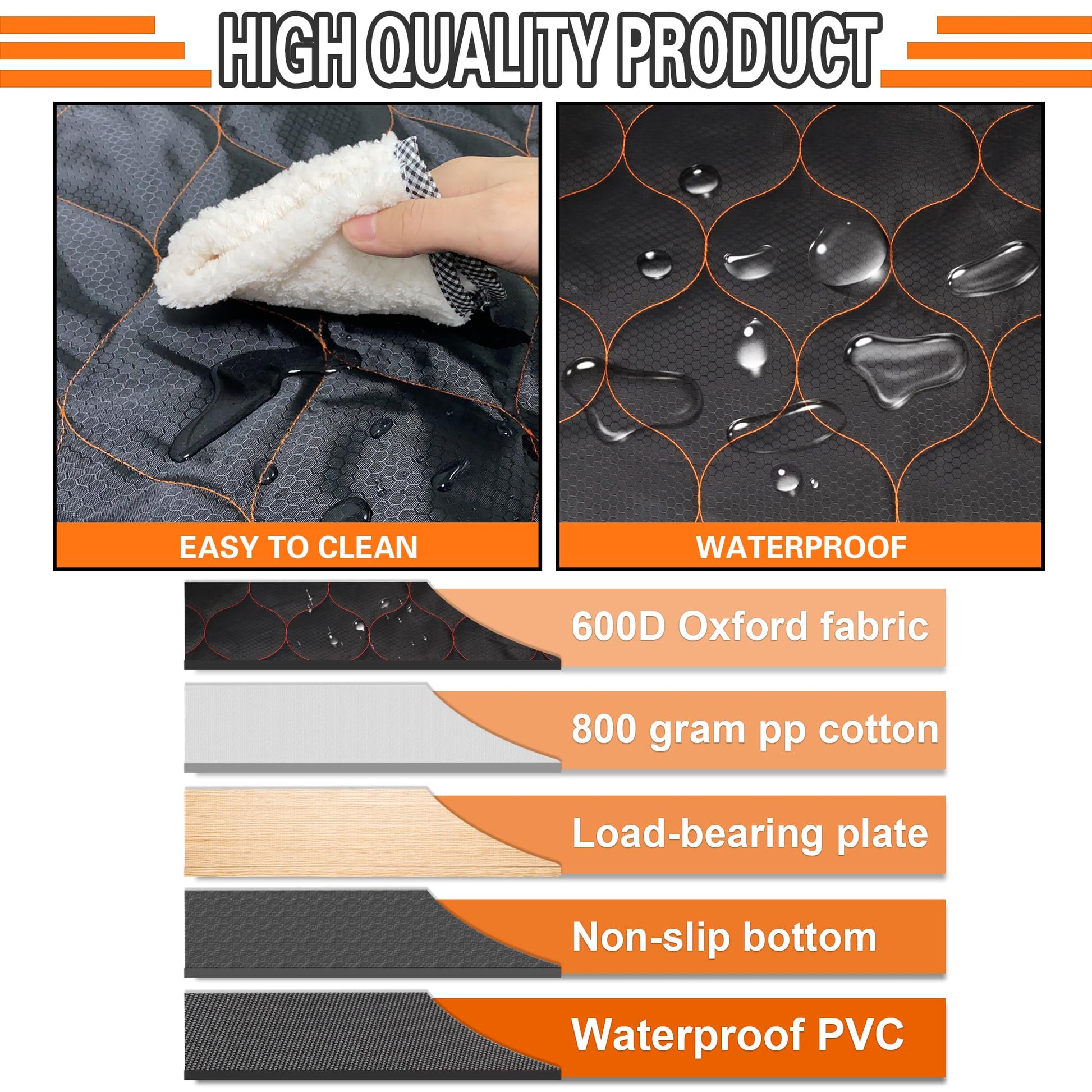 Thickened Foldable Back Seat Extender for Dogs for Car SUV Trucks - OHMU