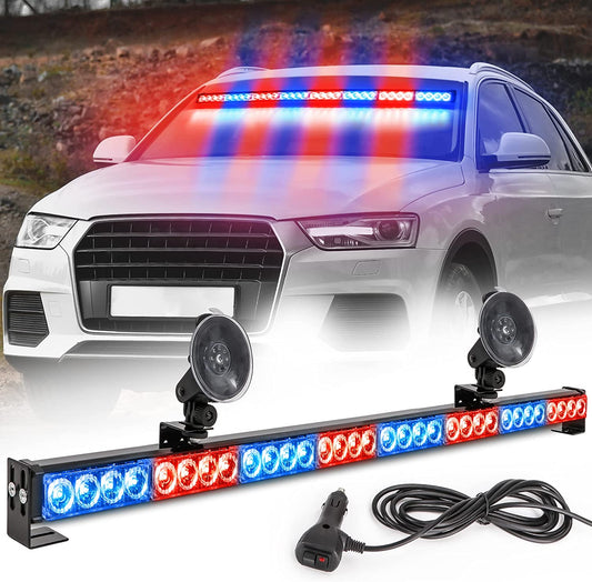 Led Warning Lights Bar 13 Flash Patterns (35. 5 In, Red/Blue)