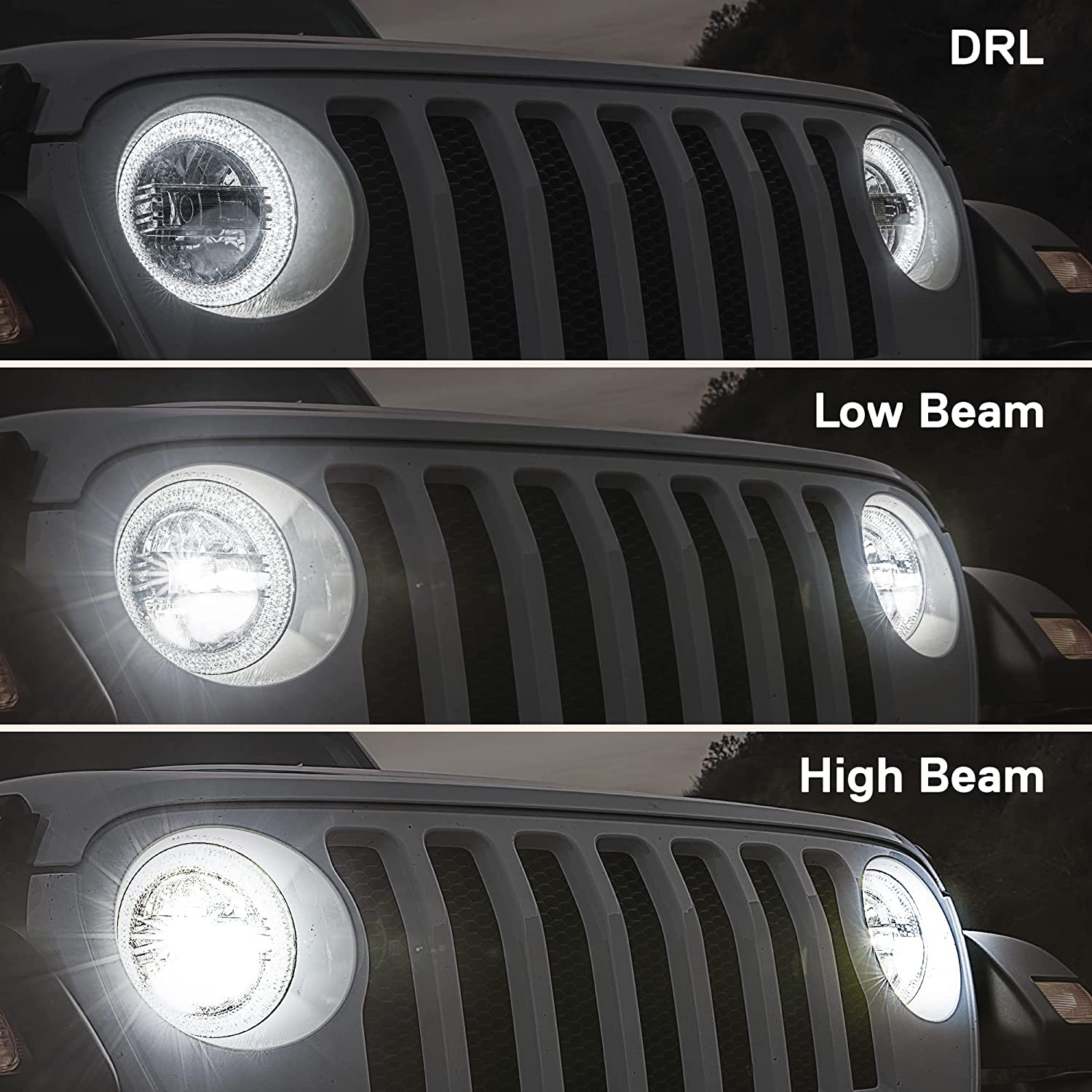 Upgraded 9" Round LED Headlights for Jeep Wrangler JL Gladiator JT 2018-2023 - OHMU