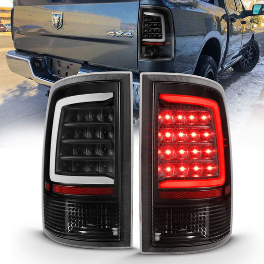 C-Type LED Tube Black Tail Light Fits 2009-2022 Dodge Ram 1500 / 10-22 Ram 2500 3500 Truck