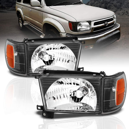 Halogen Headlights With Corner Lamp + Bracket For 1996-1998 Toyota 4Runner SUV N180