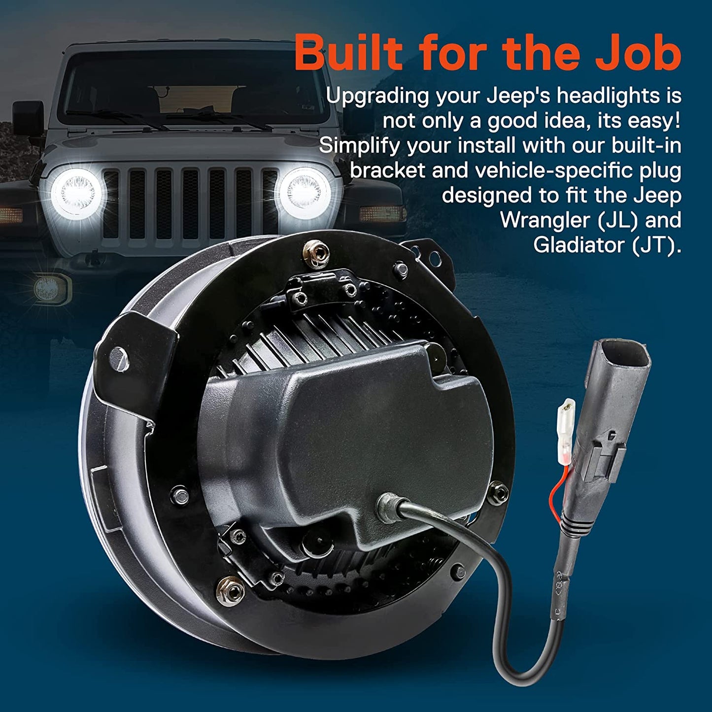 Upgraded 9" Round LED Headlights for Jeep Wrangler JL Gladiator JT 2018-2023 - OHMU