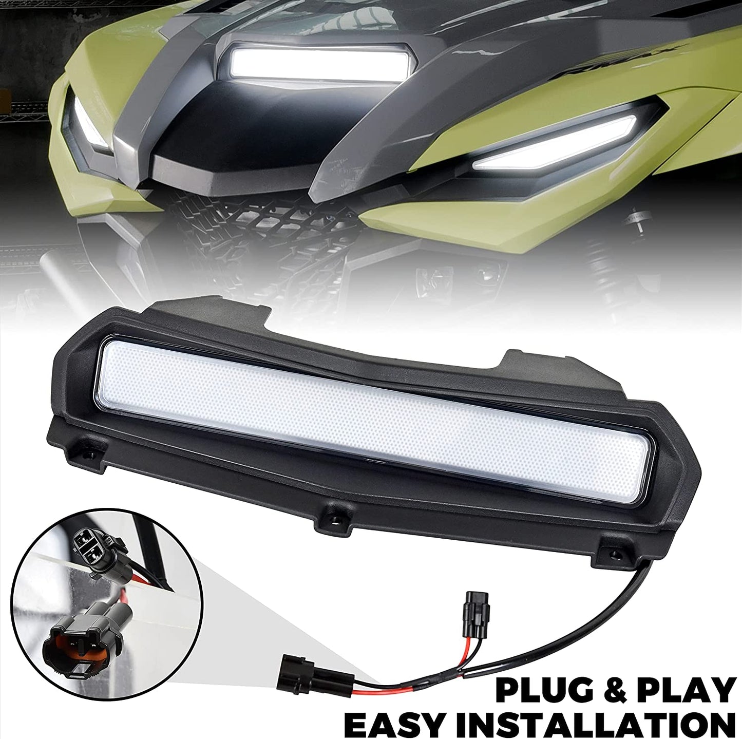 LED Hood Scoop Light with Start Up Animation Light for 2021 2022 2023 Yamaha RMAX 1000