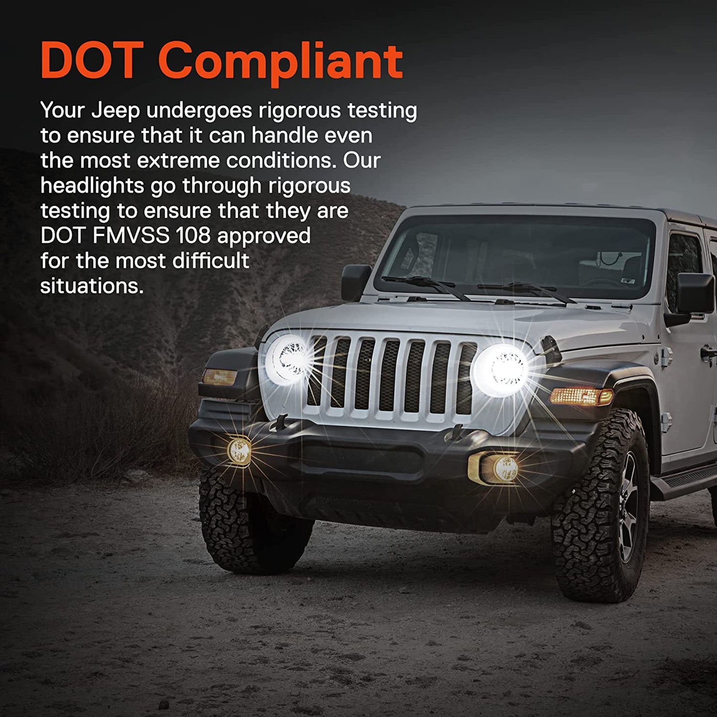 Upgraded 9" Round LED Headlights for Jeep Wrangler JL Gladiator JT 2018-2023 - OHMU