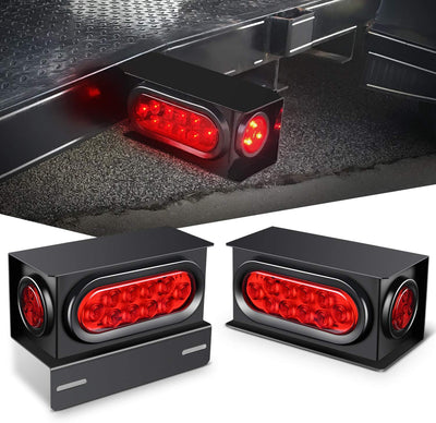 2PCS Steel Trailer Light Boxes Housing Kit