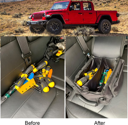 Under Seat Storage Pouch Bag Compatible with Jeep Wrangler JK JKU JL JLU 4XE Gladiator JT - OHMU