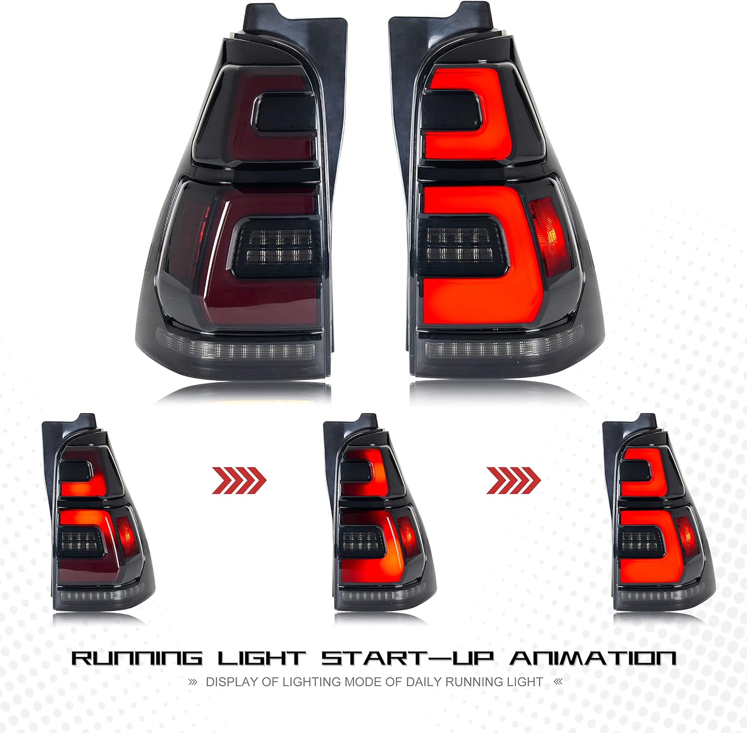 LED Tail Lights for Toyota 4Runner 2003-2009 4th GEN 4-Runner Start-up Animation Sequential - OHMU
