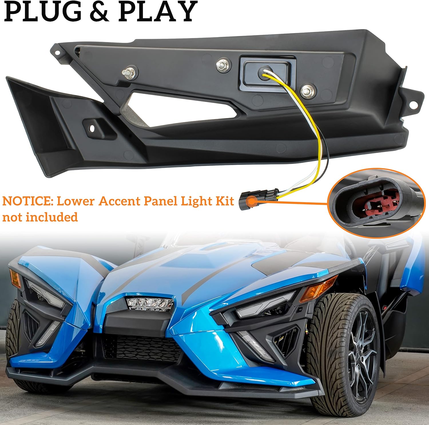 Front Upper Accent Panel & Light Assembly Kit for Slingshot All Models - OHMU