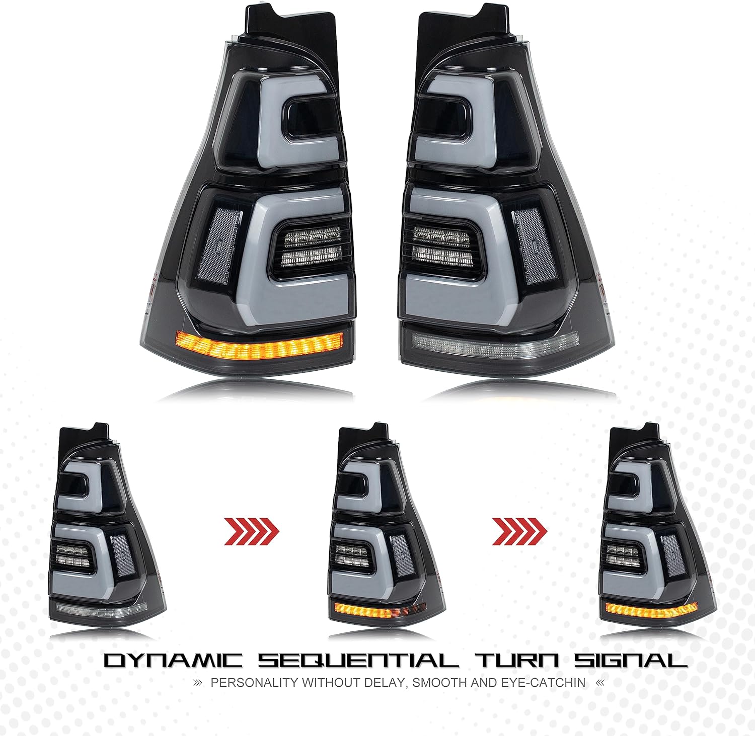 LED Tail Lights for Toyota 4Runner 2003-2009 4th GEN 4-Runner Start-up Animation Sequential - OHMU