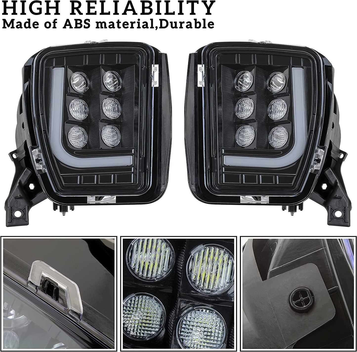 LED Fog Lights with Daytime Running Lights for 2013-2018 Dodge Ram 1500 Accessories