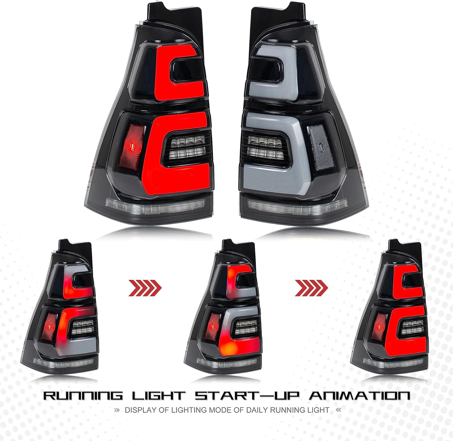 LED Tail Lights for Toyota 4Runner 2003-2009 4th GEN 4-Runner Start-up Animation Sequential - OHMU