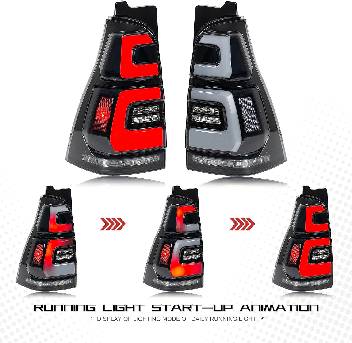 LED Tail Lights for Toyota 4Runner 2003-2009 4th GEN 4-Runner Start-up Animation Sequential - OHMU